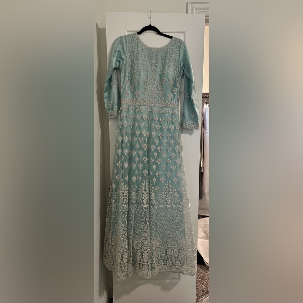 Embroidered Anarkali Long Sleeve Dress